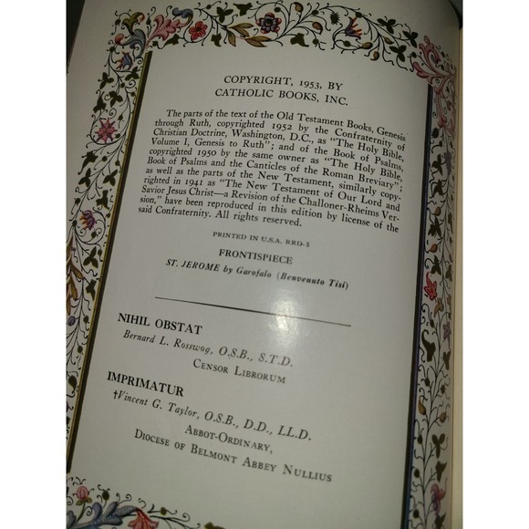 King James Holy Bible 1953, Good Will Publishing Co Catholic Action Edition - Picture 10 of 10